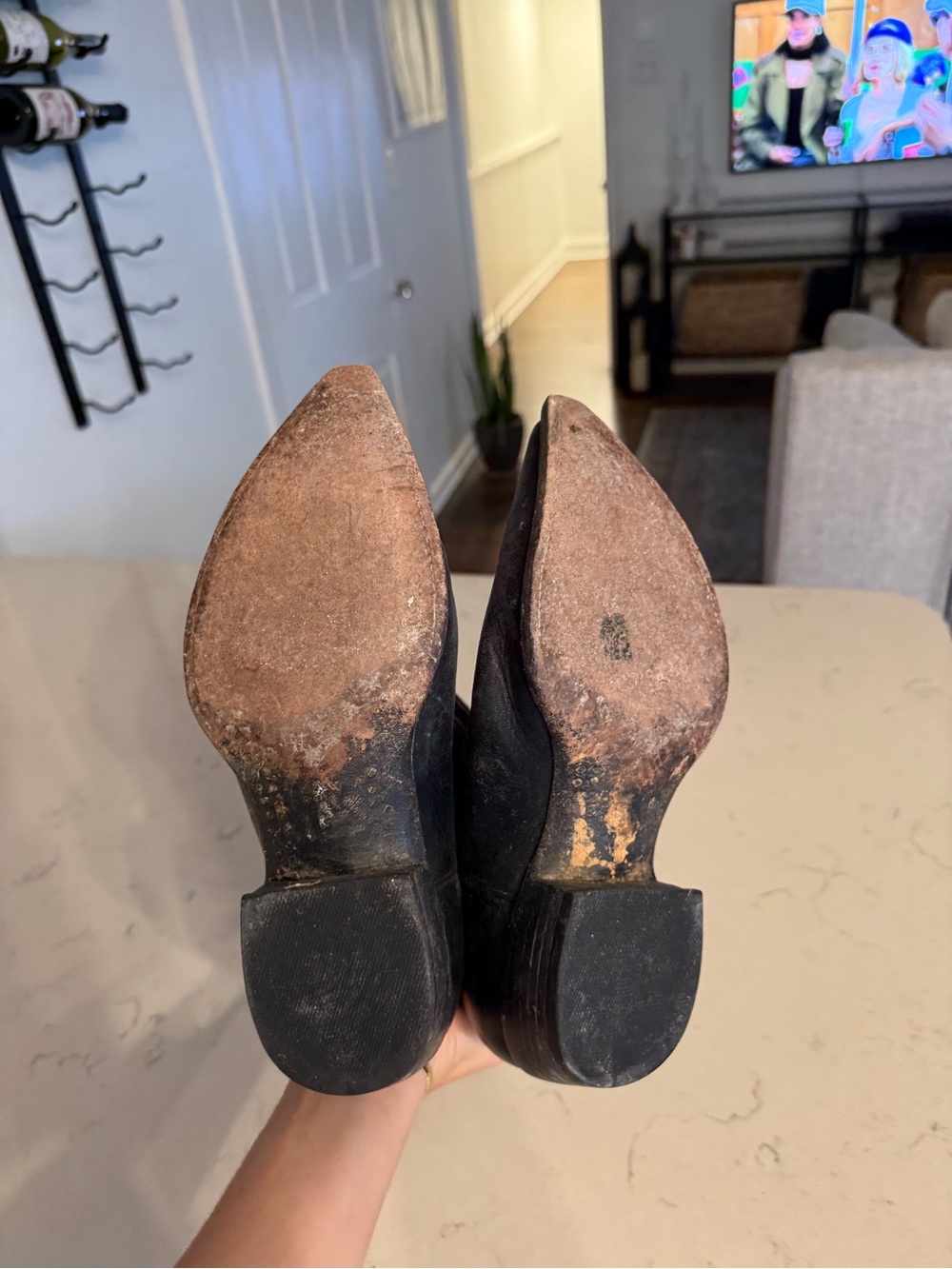 Heritage Boot Co. Black Cowboy Boots with Red Stitching - Picture 5 of 7